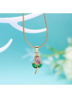 Direct New Elegant Tulip Necklace European And American Fashion Temperament Women's Flower Diamond Clavicle Chain