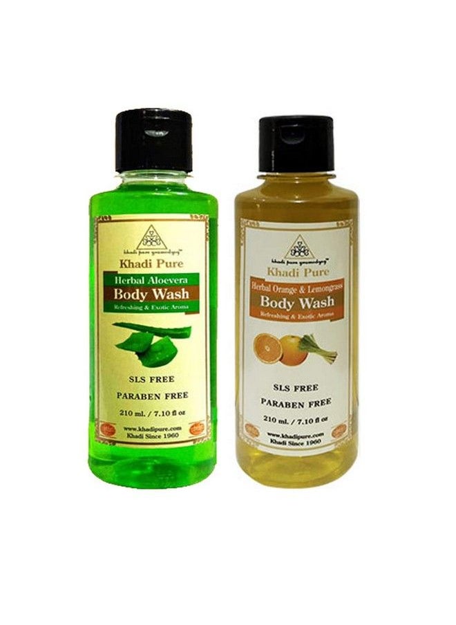 Khadi Pure - Aloe Vera Sls & Orange Lemon Grass Sls Body Wash 210 Ml (Pack Of 2) - Image 1
