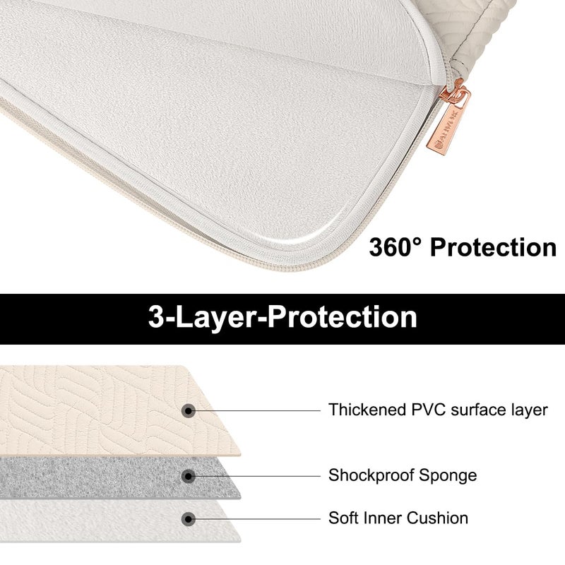 Arvok Laptop Case for MacBook Air 15 inch/MacBook Pro 16 inch, Dell XPS 15 Plus,15-inch MacBook Pro A1990 A1707, Water-Resistant Leather Case for HP/Dell/Lenovo/Asus/Acer/Samsung with Accessory Bag - Image 4
