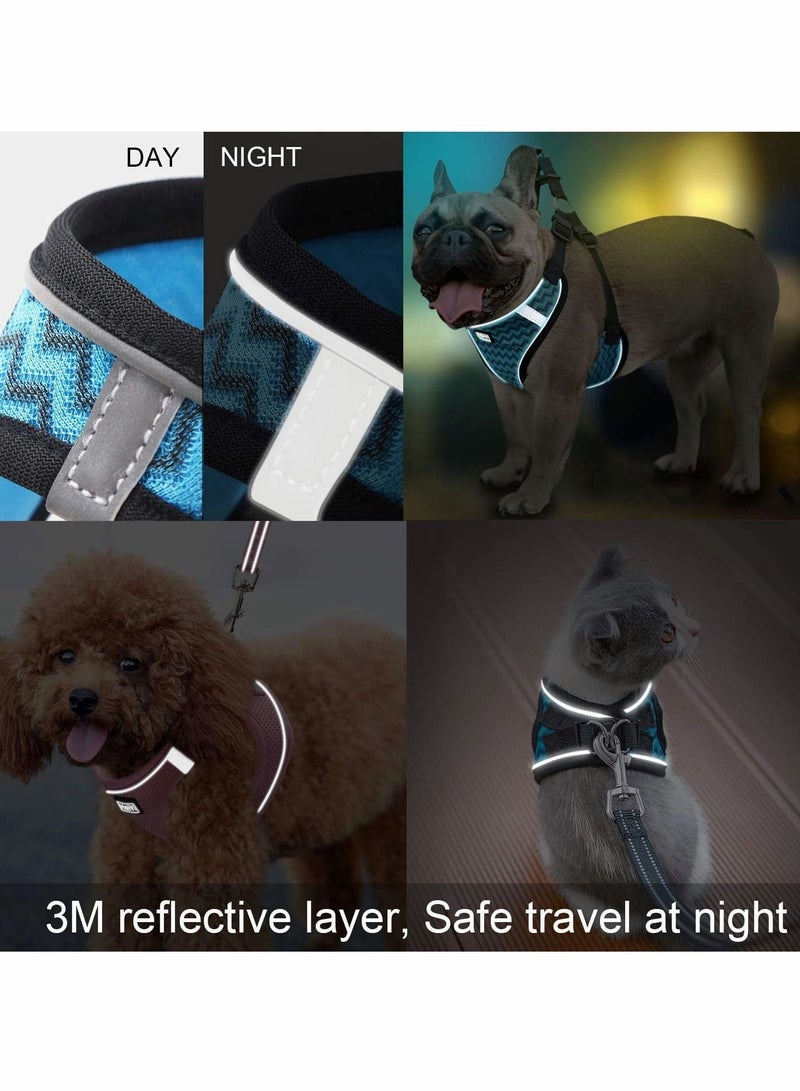 KASTWAVE Step-in Air Dog Harness and Leash No Pull, Reflective and Breathable Pet Harness, Adjustable Comfortable Soft Padded Vest Harness Easy Control for Puppy Small Medium Dogs Cats, Black M - Image 2