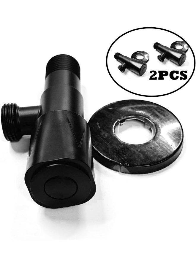 Biella Heavy Duty Angle Stop Corner Valve 1/2 Inch X Matte Black With Teflon Tape Single Handle Shut Off Water Control For Shower Toilet And Bidet 2 Pcs - Image 5