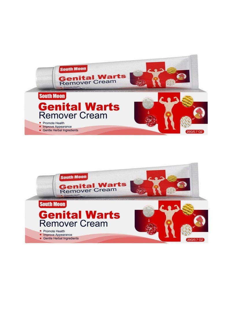 SOUTH MOON 2-PACK Wart Removal Cream,  Wart Remover for Genital Warts, Plantar Warts, Common Warts, Corns, Wart Cream 20g*2 - Image 1