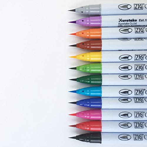 Zig Clean Color Real Brush Markers, Multicolor, 12-Pack (RB600012) - Image 3