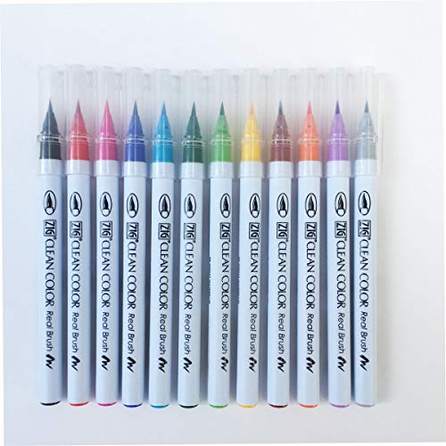 Zig Clean Color Real Brush Markers, Multicolor, 12-Pack (RB600012) - Image 2