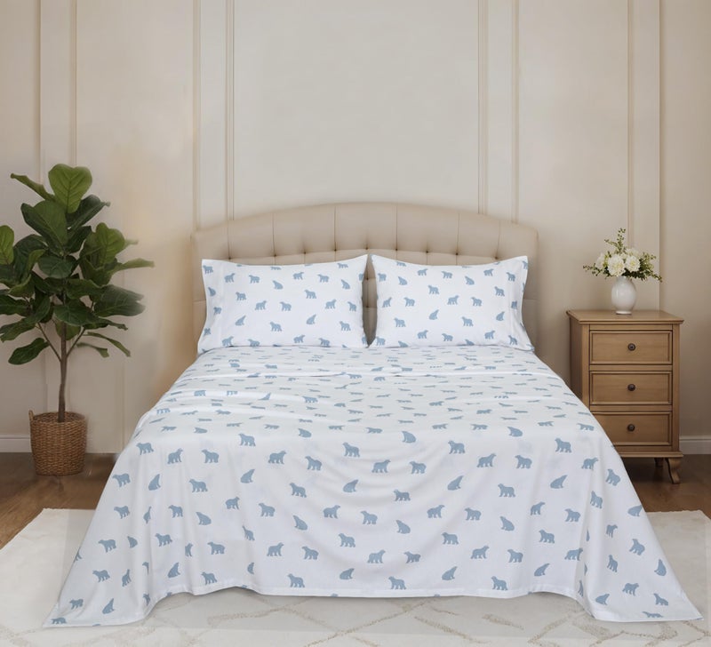 RUVANTI Flannel Sheets King Size - 100% Cotton Double Brushed King Bed Sheets Set - Deep Pockets 16 Inches - All Seasons Breathable & Extra Soft - Warm & Cozy, 4 Piece, Happy Cubs - Image 2