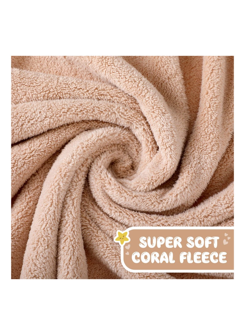 Zikra 3PCS HoodedA Towel Set for Newborn Boys and Girls, Soft Terry Baby Hooded Bath Wrap Baby Bathing Towel and Washcloths Kit Baby Hooded Bath Wrap Set for Baby Supplies (Elephant, Bear, Deer) - Image 3