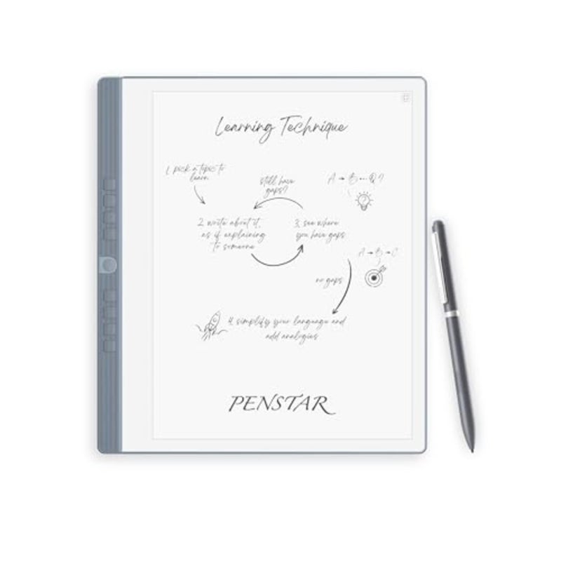 دفتر eNote2 E-Ink الرقمي لتدوين الملاحظات، هيكل من سبائك الألومنيوم، أسود، شاشة 10.3 بوصة مع 8192 مستوى ضغط، تخزين 128 جيجابايت، بطارية 6500 مللي أمبير، يتضمن قلم وغطاء جلدي - Image 1
