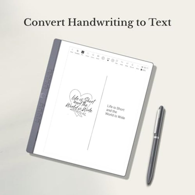 دفتر eNote2 E-Ink الرقمي لتدوين الملاحظات، هيكل من سبائك الألومنيوم، أسود، شاشة 10.3 بوصة مع 8192 مستوى ضغط، تخزين 128 جيجابايت، بطارية 6500 مللي أمبير، يتضمن قلم وغطاء جلدي - Image 3