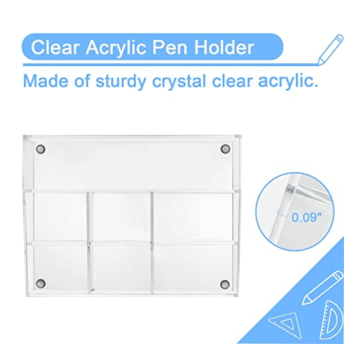 VITVITI Acrylic Pen Holder, Clear Organizer, 7 Compartment Desk Pencil Holder, Desktop Stationery Organizer for Office/School/Home/Art Supplies - Image 3