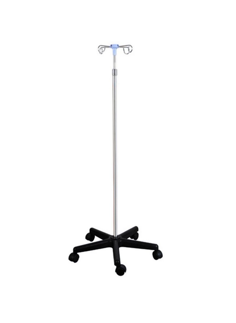 King Mariot I.V. Stand | Stainless Steel | Strong with 4 Hooks | Normal Size 115CM, Fully Expandable to 230CM | Base with 5 Wheels | Ideal for Medical and Healthcare Facilities  - Image 1