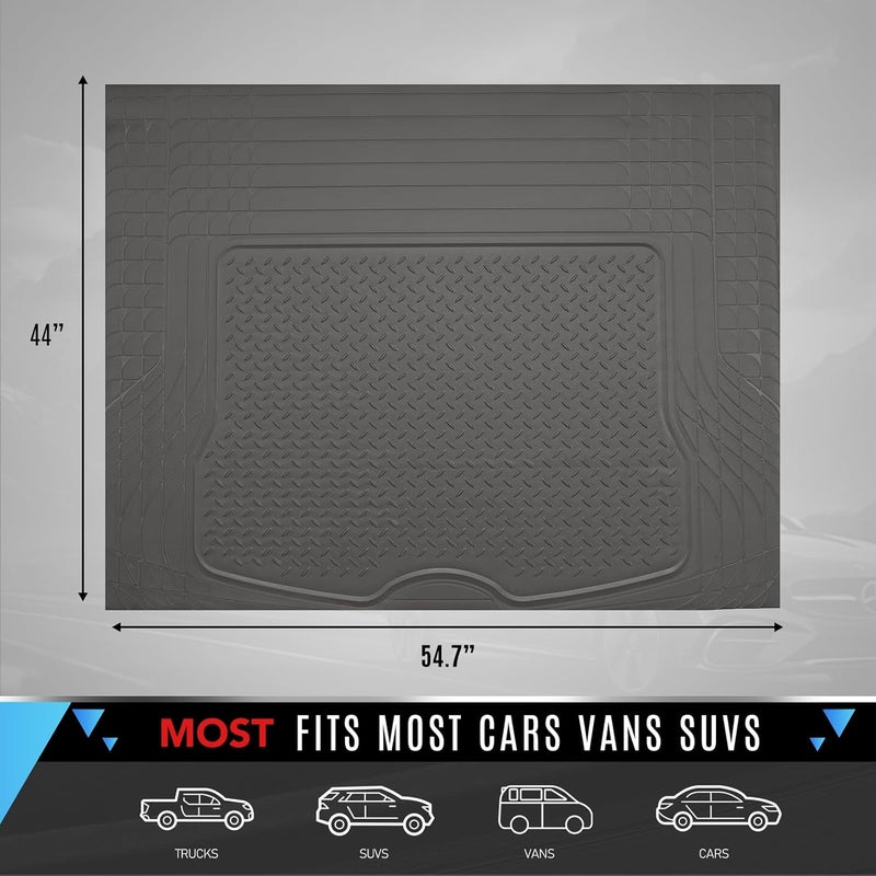 PIC AUTO Heavy Duty Rubber Trunk Cargo Liner Floor Mats, Trimmable to Fit for Car, SUV, Van, and Trucks – All-Weather Protection, Anti-Slip Backing, Easy to Clean, Durable and Long-Lasting (Gray) - Image 5