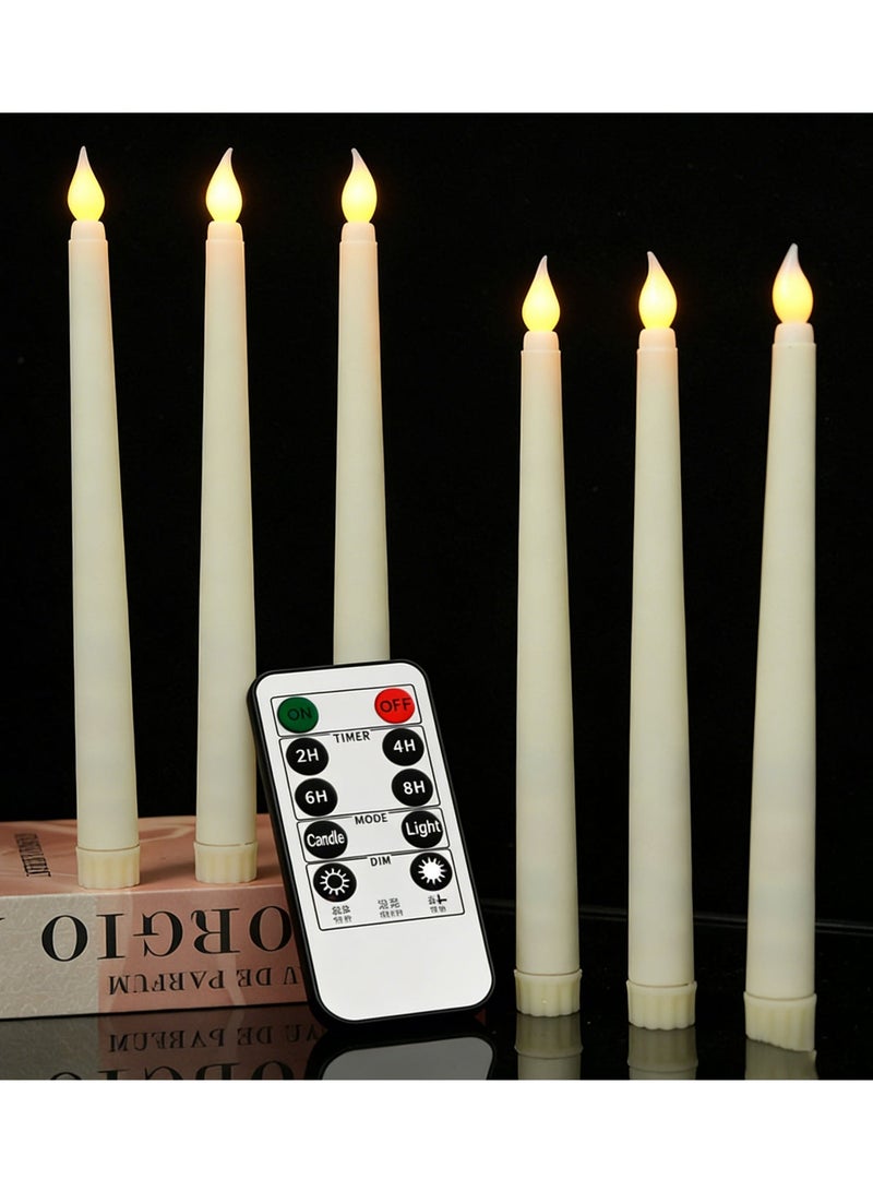 موندا مجموعة من 6 شموع LED ناعمة بلون بيج بدون لهب مع جهاز تحكم عن بعد ومؤقت، أضواء زخرفية آمنة وخالية من الدخان للمنزل، رمضان، حفلات الزفاف والحفلات - Image 1