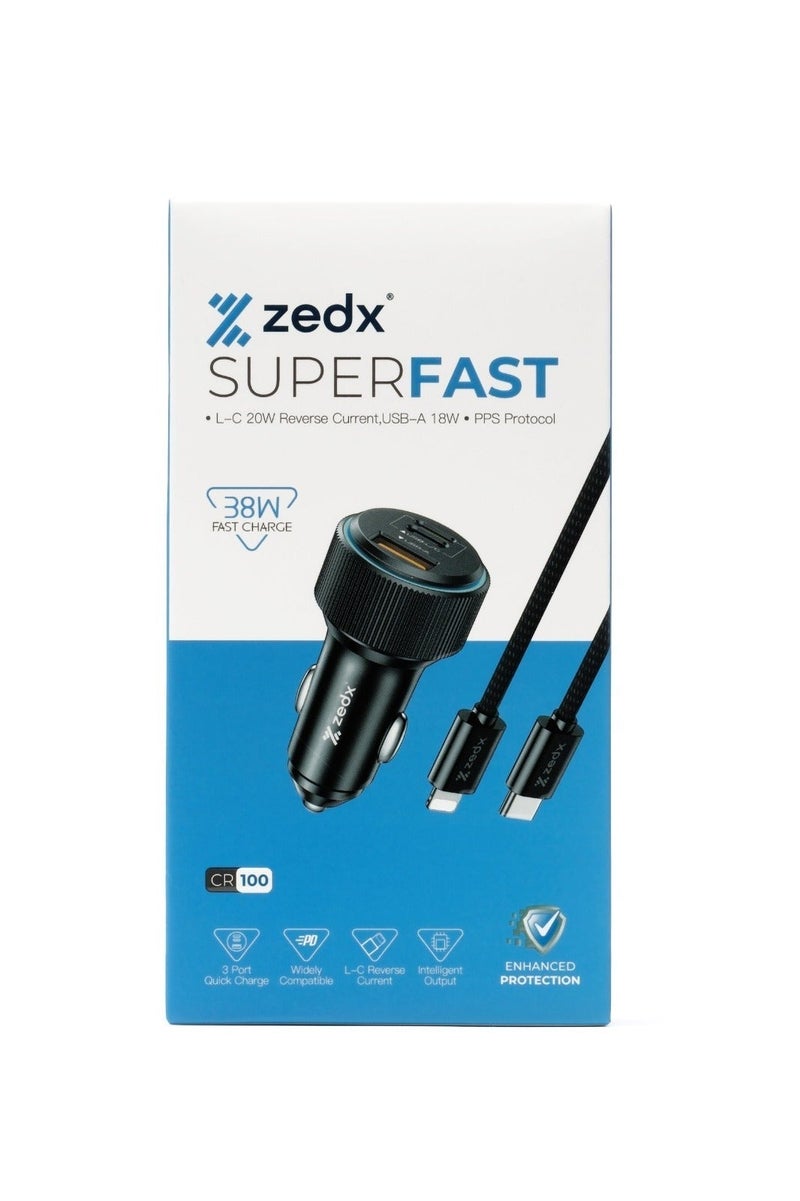 ZEDX CAR CHARGER With 3 Port 38 W Superfast Charging Adapter for all Mobiles - Image 3