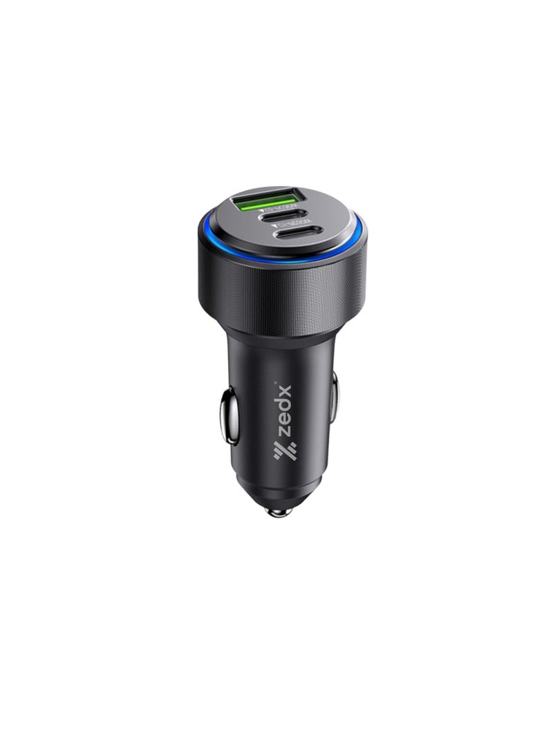 ZEDX CAR CHARGER With 3 Port 38 W Superfast Charging Adapter for all Mobiles - Image 1