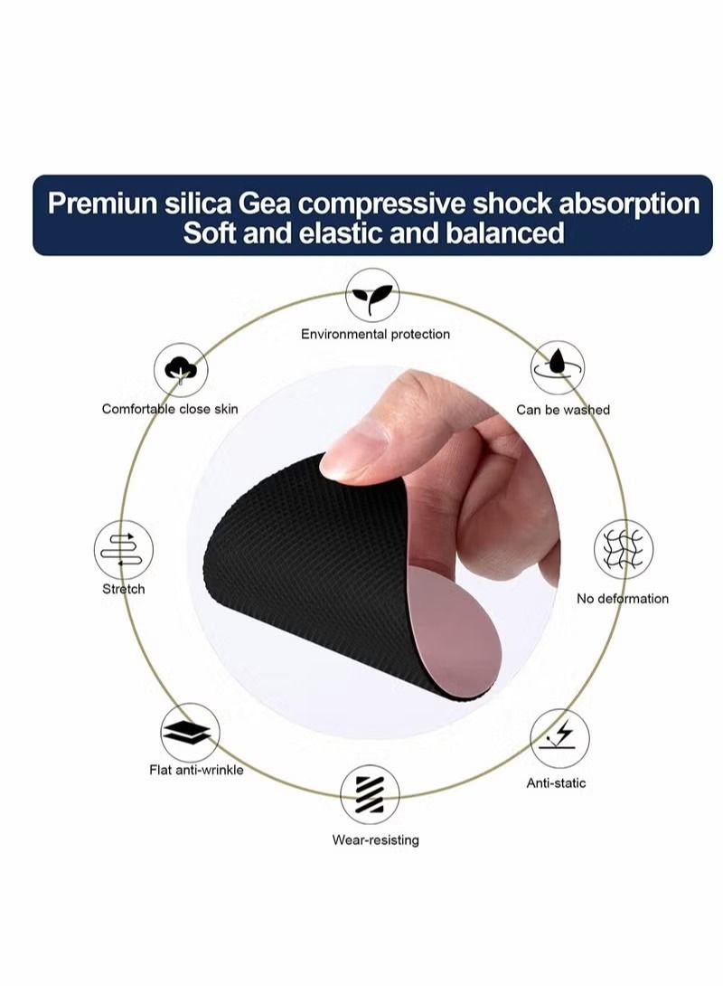 8 Pcs Non-Slip Shoe Pads, Self-Adhesive Anti-Slip Sole Sticker Protector, Premium Odorless Silicone Non Skid Shoe Grips for High Heels Suitable for Men, Women, Old and Young,Black - Image 3
