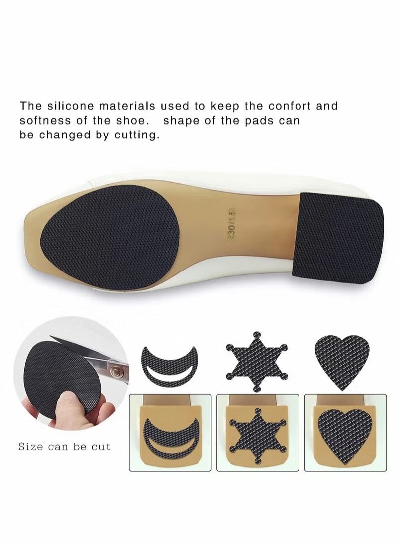 8 Pcs Non-Slip Shoe Pads, Self-Adhesive Anti-Slip Sole Sticker Protector, Premium Odorless Silicone Non Skid Shoe Grips for High Heels Suitable for Men, Women, Old and Young,Black - Image 4