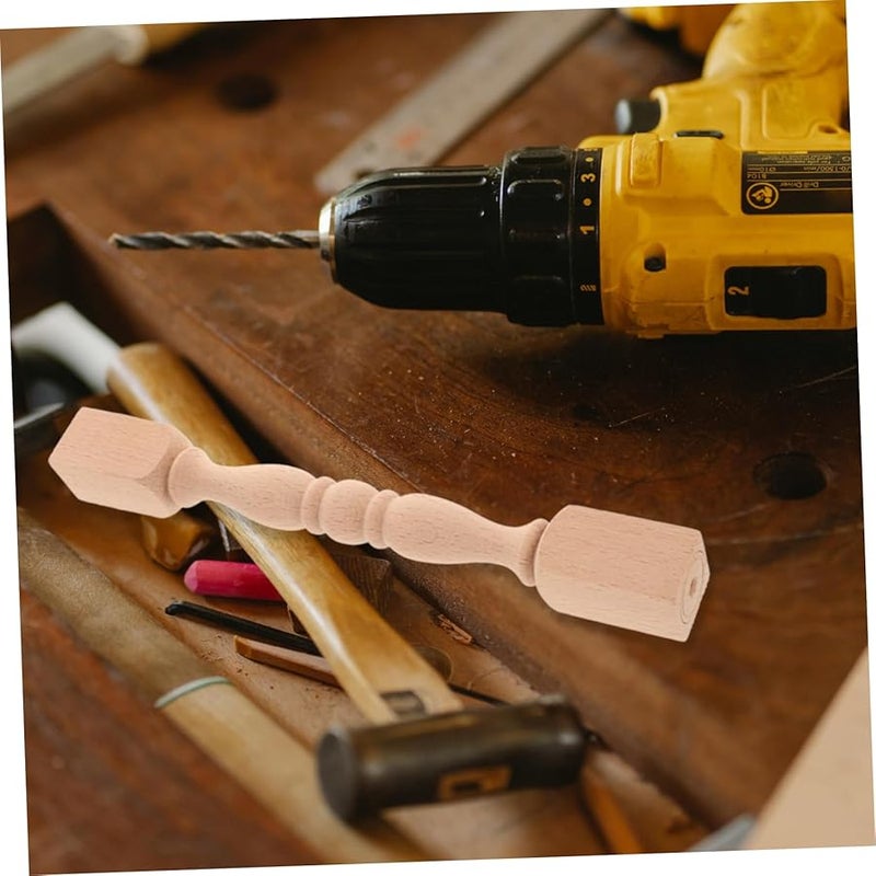 عمود خزانة من الخشب الصلب غير المطلي بتصميم روماني كلاسيكي، إكسسوار أثاث وديكور منزلي - Image 5