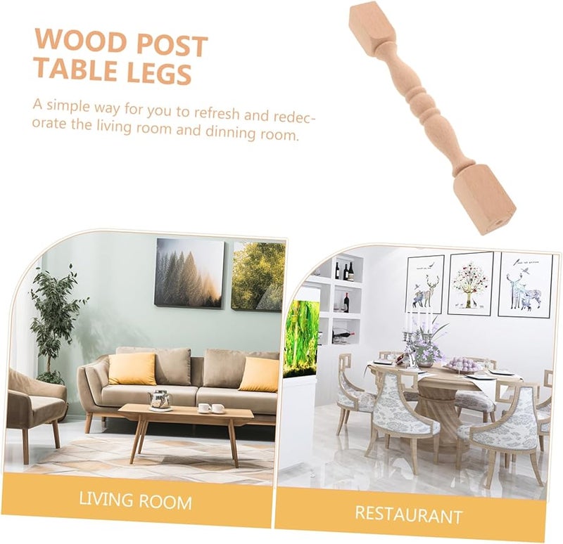 عمود خزانة من الخشب الصلب غير المطلي بتصميم روماني كلاسيكي، إكسسوار أثاث وديكور منزلي - Image 3