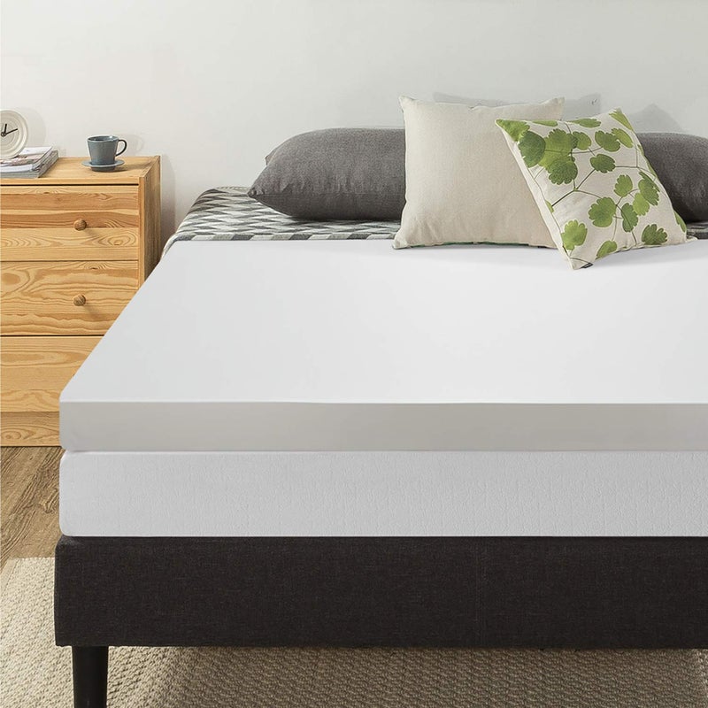 Best Price Mattress Best Price Mattress Mellow 4 Inch Memory Foam Mattress Topper with Cover Calming Green Tea Infusion Queen