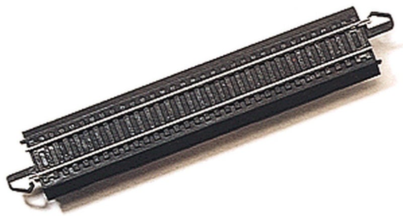 Bachmann Trains - Snap-Fit E-Z TRACK 9â€ STRAIGHT TRACK (4/card) - STEEL ALLOY Rail With Black Roadbed - HO Scale (44411)