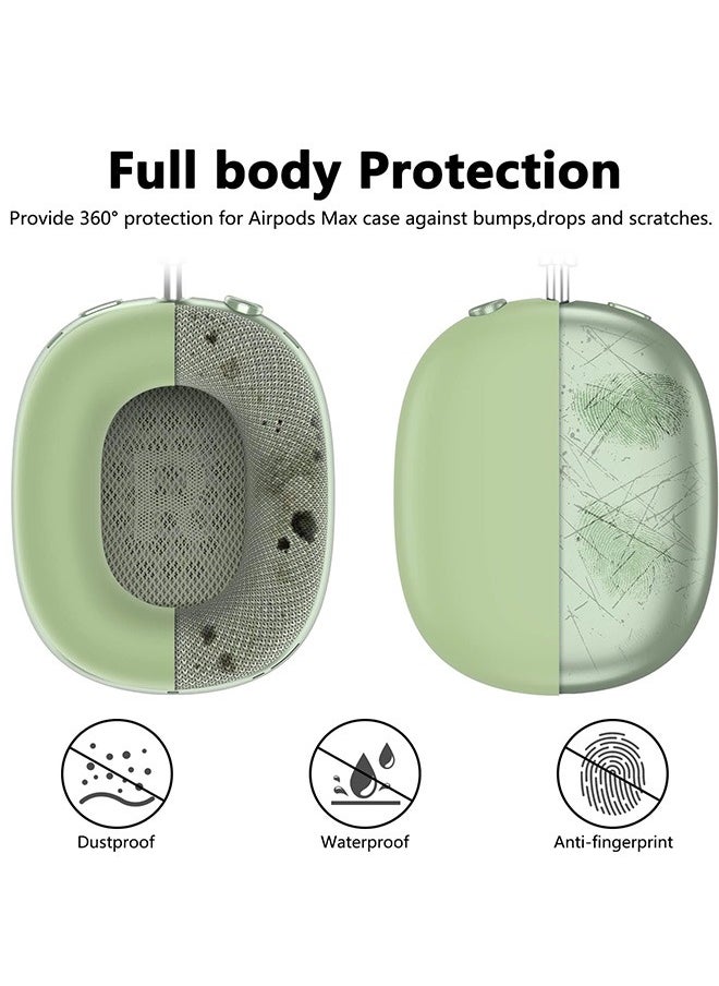 Generic - Silicone Case Cover for AirPods Max Headphones, Anti-Scratch Ear Pad Case Cover/Ear Cups Cover/Headband Cover for AirPods Max, Accessories Soft Silicone Protector for Apple AirPods Max (Matcha Green) - Image 1