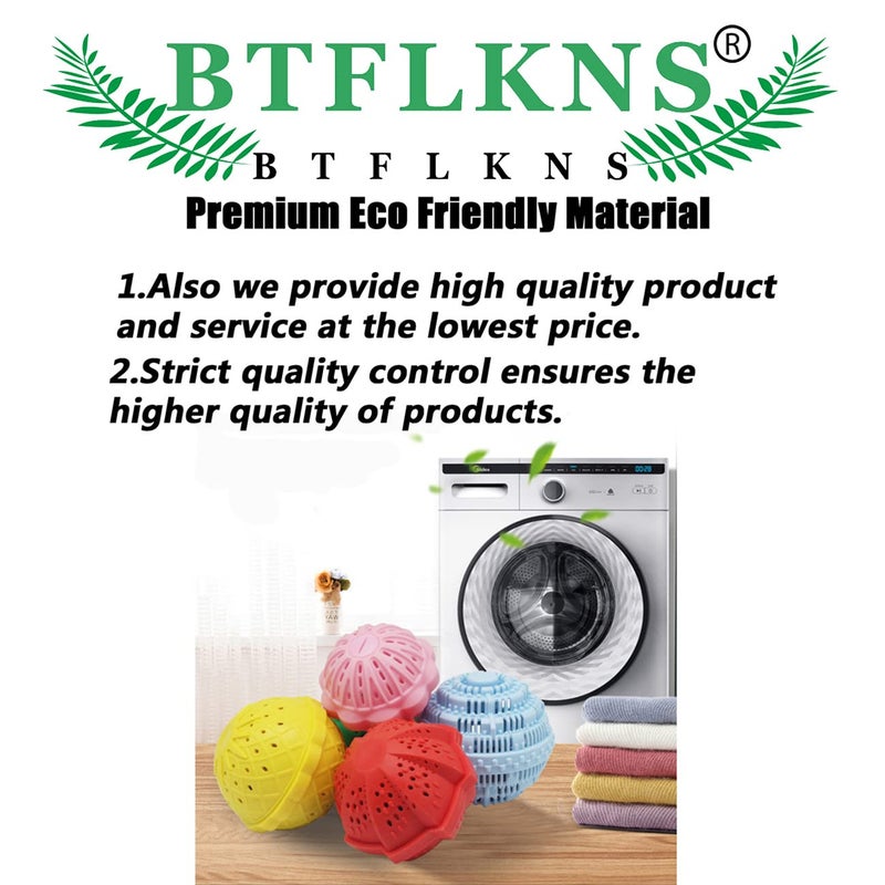 Laundry Balls Set, Eco-Friendly Super Washing Machine Laundry Ball, All Natural Washer Ball Laundry Detergent Alternative, Household Can Be Reused 2000 Washings(2pcs Balls, Pink,Blue) - Image 4