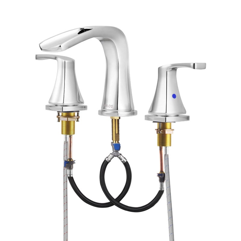 PARLOS Waterfall Roman tub Faucet with Valve 2Handle Widespread Tub Filler Chrome 1434201