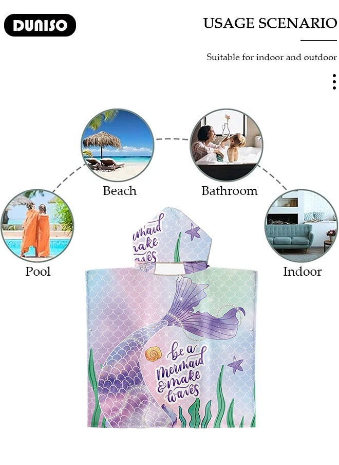 DUNISO Beach Changing Towel Surf Poncho Robe,Swim Towel Hooded Surf Poncho for Adults,Light Weight Compact Microfibre Changing Wetsuit for Women and Men,Surfing Swimming Bathing  - Image 4