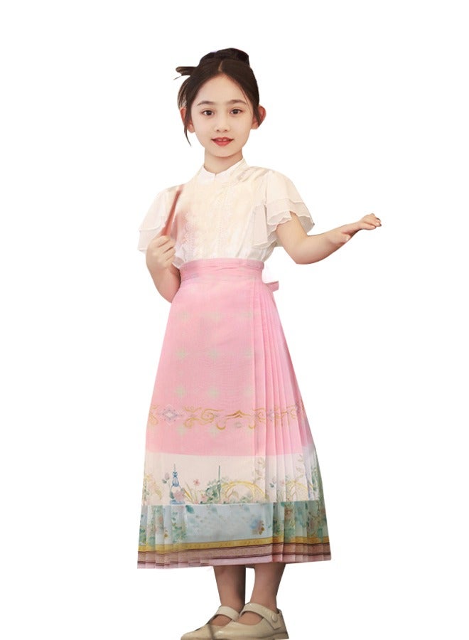 Al Aoyama Chinese robe Costume Girls Children Kimono China Traditional Vintage Ethnic Students Chorus Dance Costume Hanfu  - Image 1