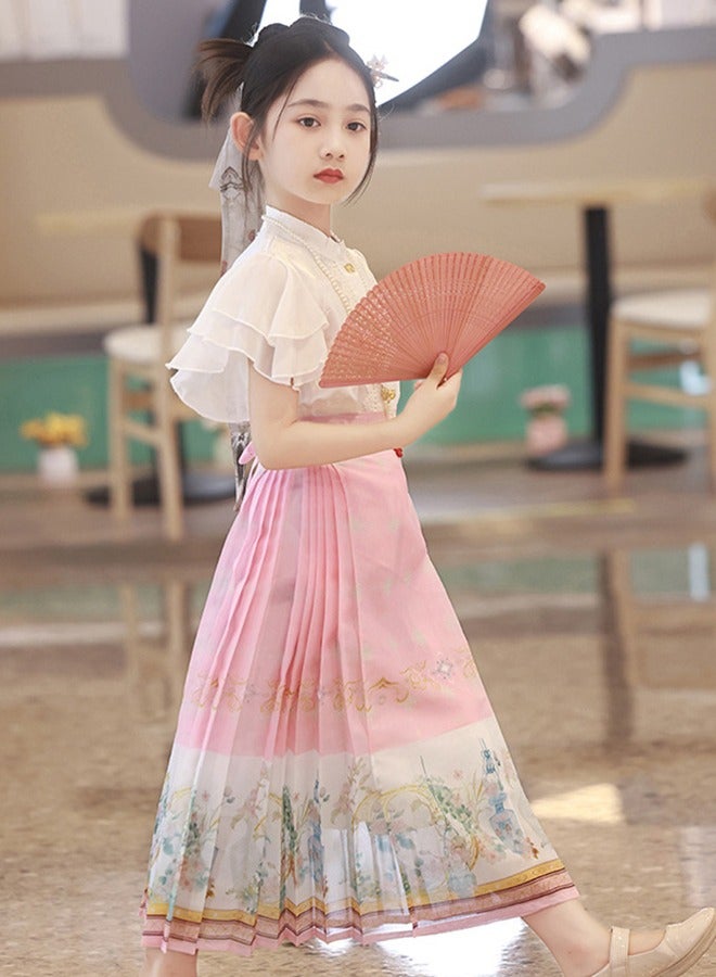 Al Aoyama Chinese robe Costume Girls Children Kimono China Traditional Vintage Ethnic Students Chorus Dance Costume Hanfu  - Image 4