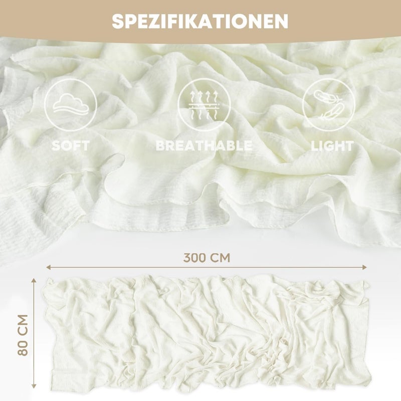 Artoid Mode Boho Ivory Gauze Wedding Cheesecloth Table Runner, 30x120 Inch Seasonal Fabric Kitchen Dining Holiday Table Decor for Home Party - Image 5