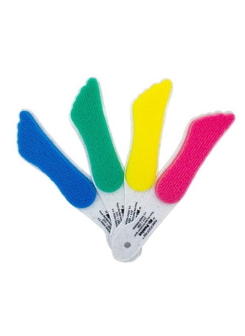 Large Pumi Foot File (4 Pack): 2-in-1 Callus Remover Pedicure Stone & Ped Scrubber For Smooth Feet and Heels, Dual-Grit (Medium + Coarse)