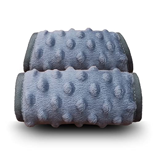 DODO NICI car seat Strap Cover for Baby seat Belt Cover Cushion Belt Pads fit Baby CarrierPushchairStroller Cozy Peace Dotted Minky Solid Grey