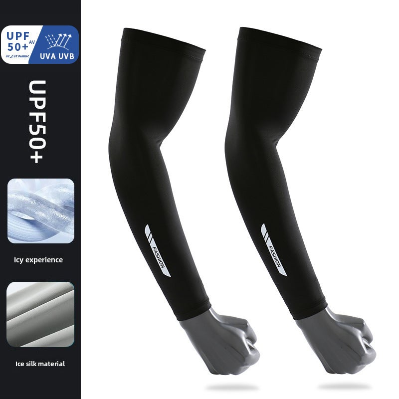 Mens UV Protection Cooling Arm Sleeves Black #009  - Image 1