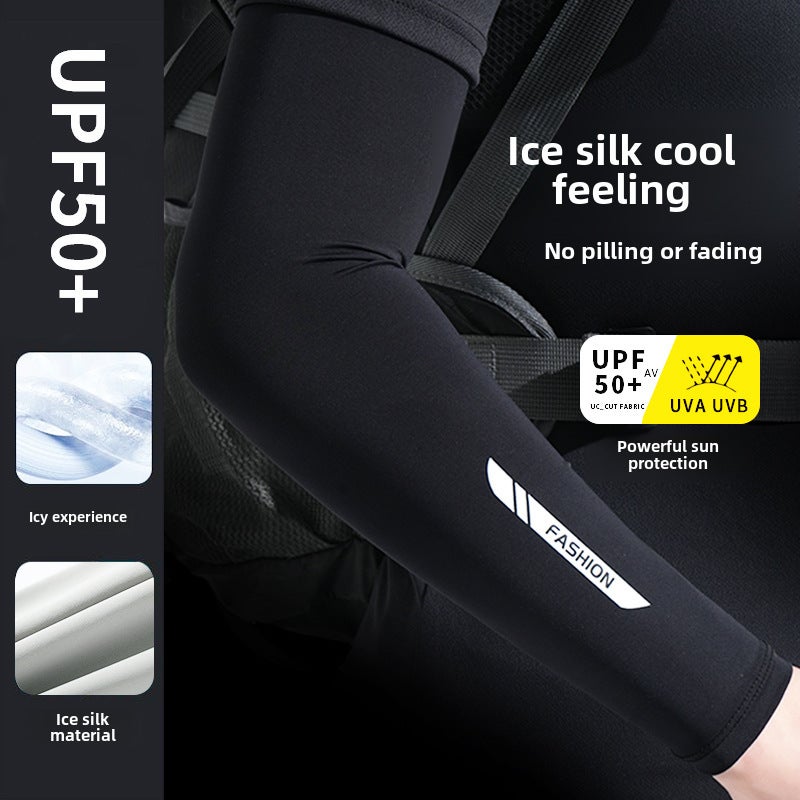 Mens UV Protection Cooling Arm Sleeves Black #009  - Image 3