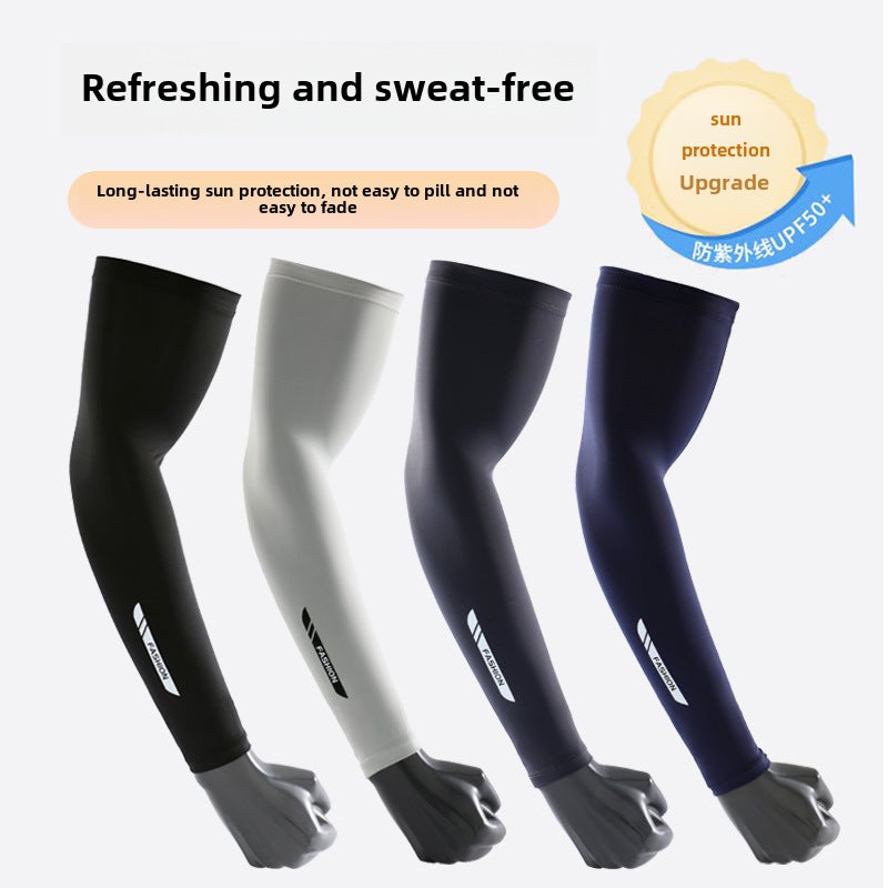 Mens UV Protection Cooling Arm Sleeves Black #009  - Image 2