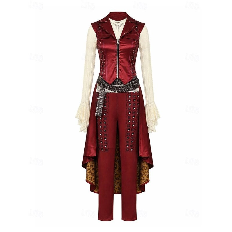 Y&D Fantasy Villain Heir Descendants Wicked Wonderland Pirate Red Heart Princess Costume Cosplay for Unisex Kid's Adults' Halloween Carnival Party Performance Stage - Image 3