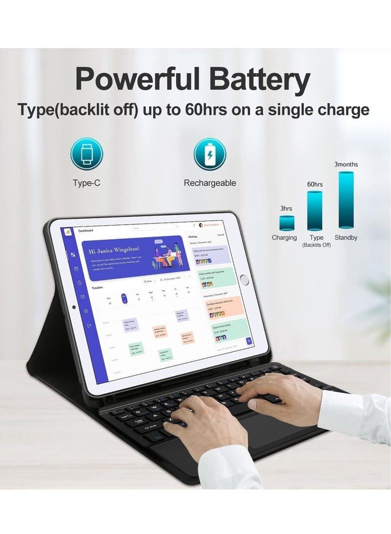 iPad Keyboard Case for iPad Air 4th Generation, Detachable Wireless Bluetooth Trackpad Keyboard, Smart Folio Cover with Pencil Holder, Fit for iPad Pro 11 Inch 2021/2020/2018/ iPad Air 4 2020 - Image 4