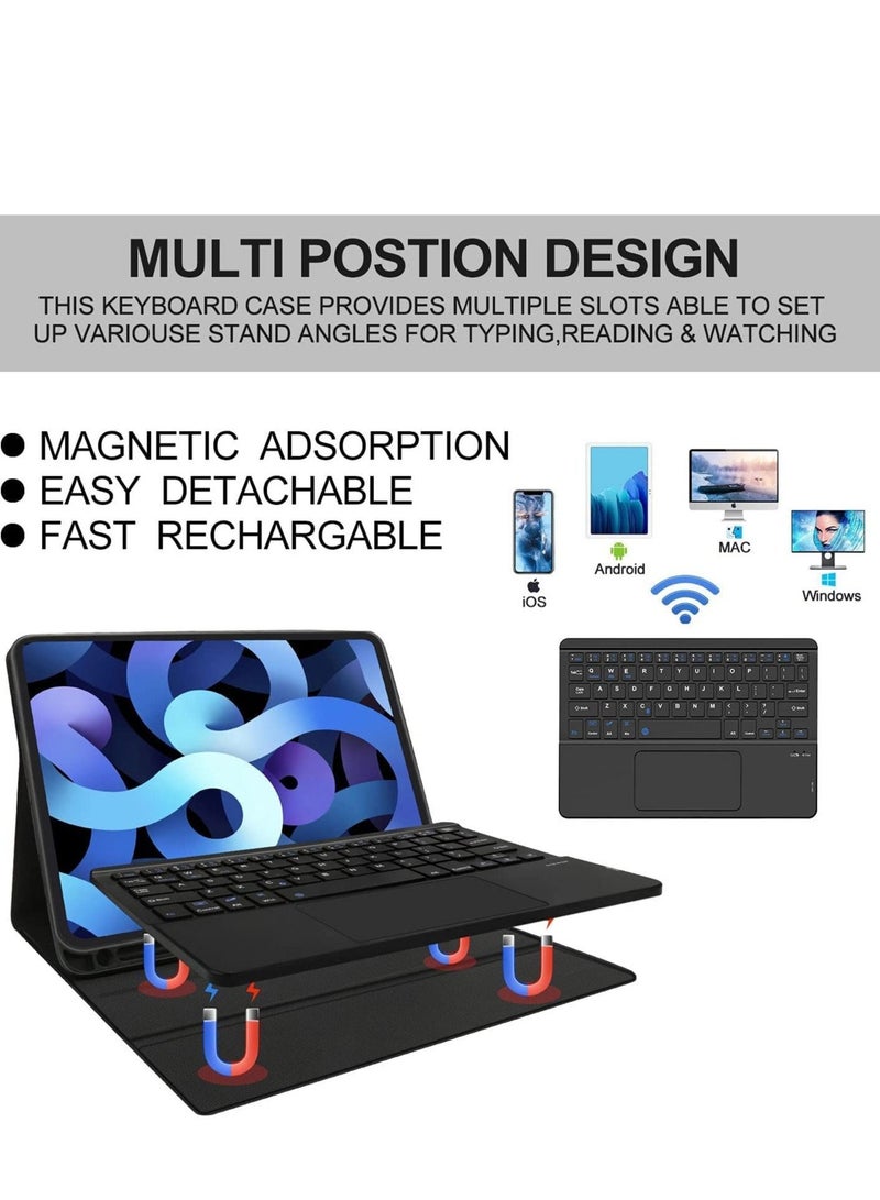 iPad Keyboard Case for iPad Air 4th Generation, Detachable Wireless Bluetooth Trackpad Keyboard, Smart Folio Cover with Pencil Holder, Fit for iPad Pro 11 Inch 2021/2020/2018/ iPad Air 4 2020 - Image 5