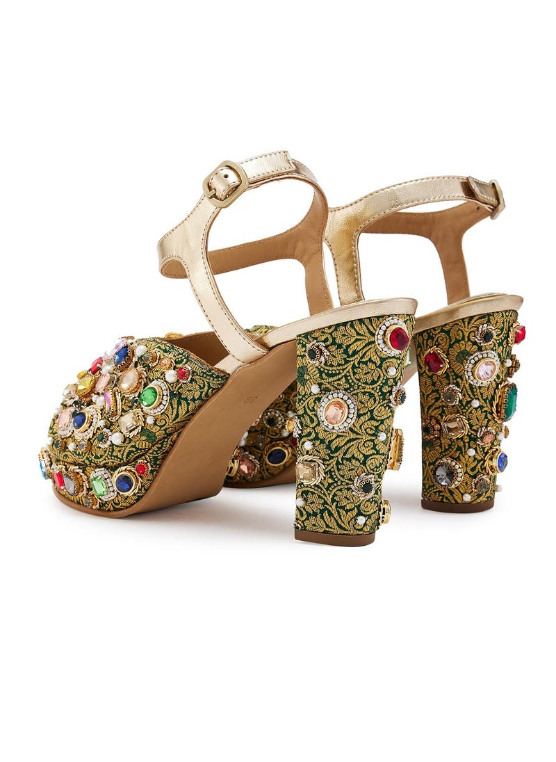 Anaar Anaar Raanjhan Platform Sandals, Womens Festive, Special Occasion and Partywear Premium Sandals  - Image 3