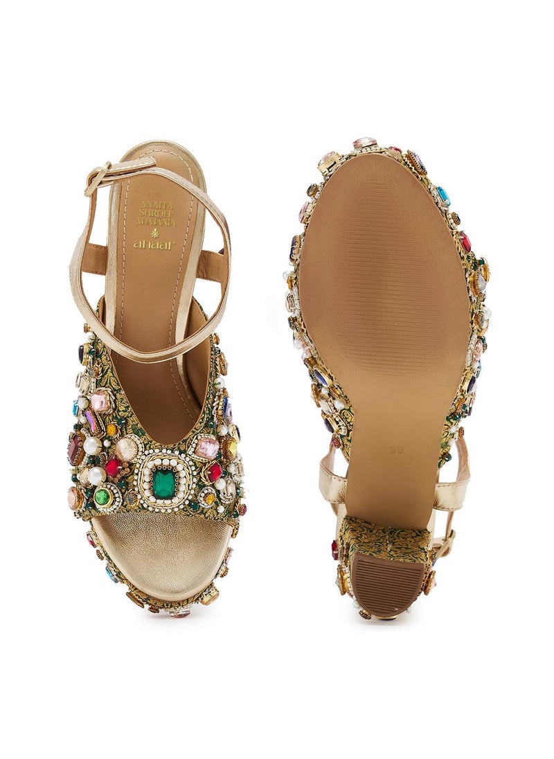 Anaar Anaar Raanjhan Platform Sandals, Womens Festive, Special Occasion and Partywear Premium Sandals  - Image 4