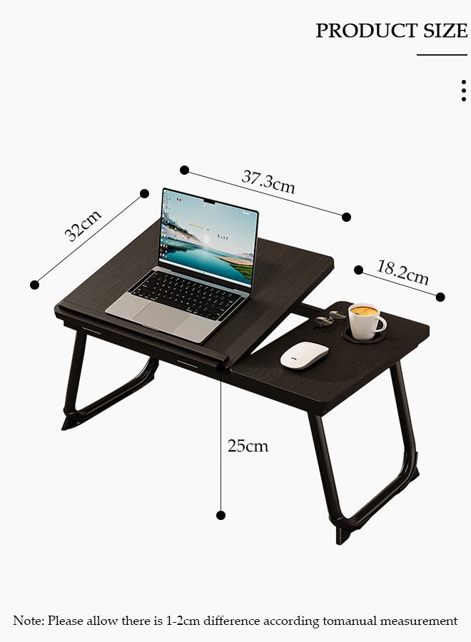 DUNISO Laptop Bed Tray Desk, Adjustable Folding Laptop Bed Table, Portable Standing Desk, Foldable Lap Tablet Desk with Cup Holder for Bed Couch Sofa Floor, Working, Writing - Image 2