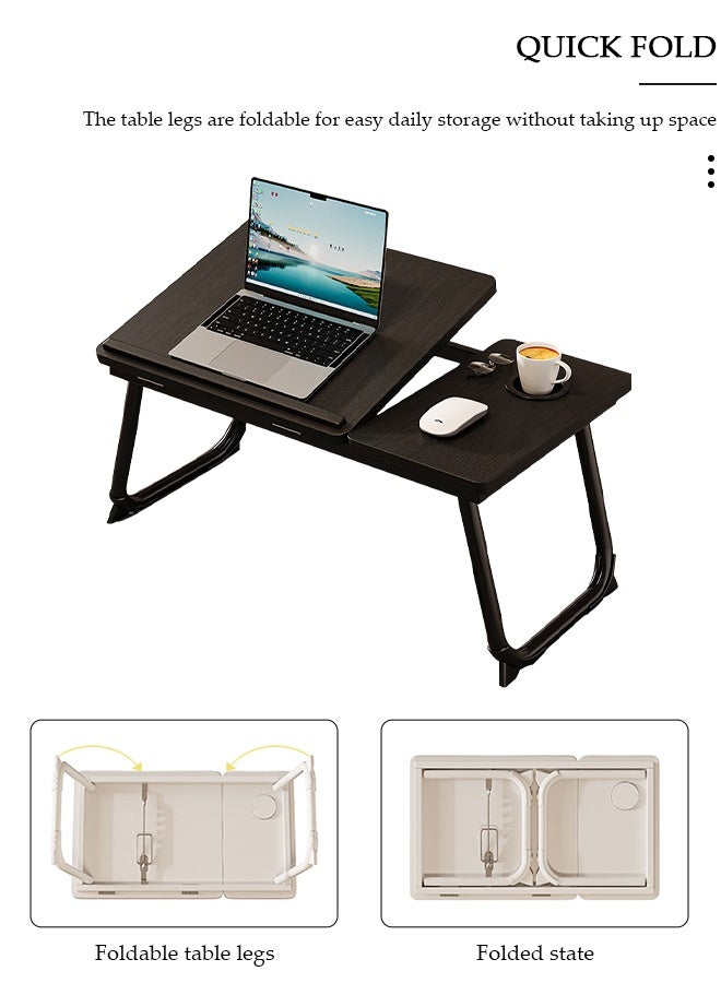 DUNISO Laptop Bed Tray Desk, Adjustable Folding Laptop Bed Table, Portable Standing Desk, Foldable Lap Tablet Desk with Cup Holder for Bed Couch Sofa Floor, Working, Writing - Image 4