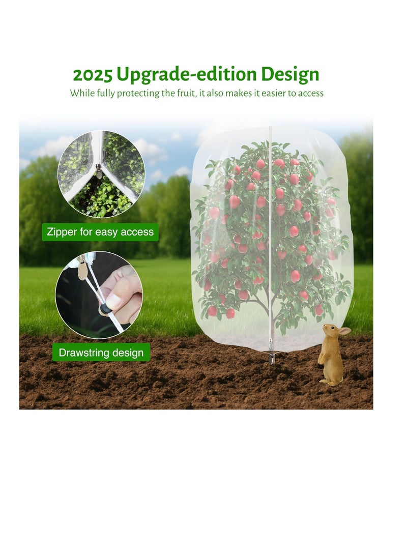 general Fruit Tree Netting with Zipper and Drawstring,2.62 * 3.28 Ft Bird Garden Netting for Garden Protection,Cover for Blueberry Tomato Strawberry and Plants Protection from Insect Squirrels Birds - Image 2