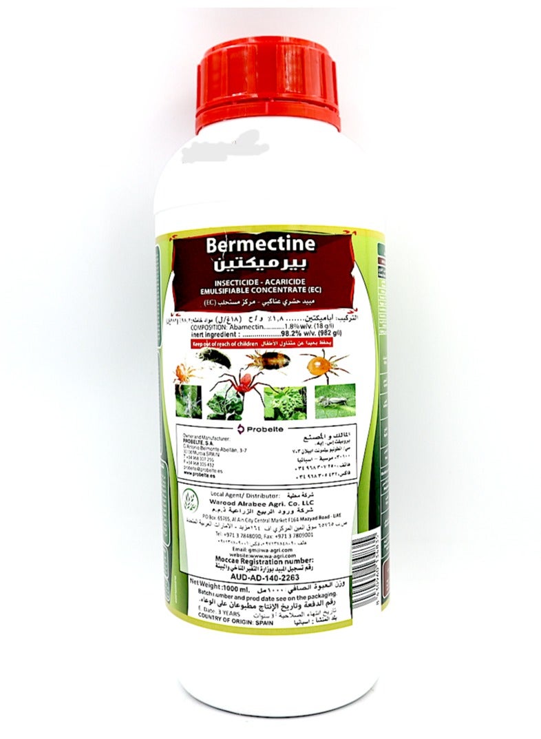 Generic Bermectine  Agriculture Insecticide EC for all Indoor and outdoor Plants 1Liter 