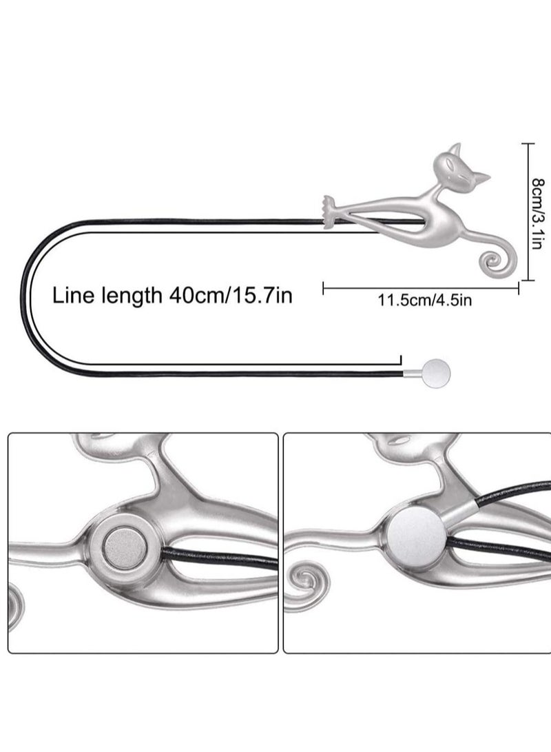 Magnetic Curtain Tiebacks, 2 Pieces Cute Cat Magnetic Curtain Tiebacks Curtain Clips Rope Holdbacks Curtain Holder Buckles with Strong Durable Magnet for Home Office Dorm - Image 5