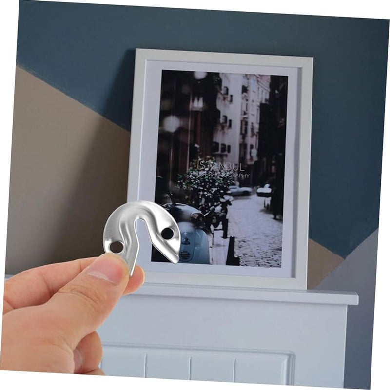 Luxshiny 20 قطعة من علاقات الثقب المعدنية الثقيلة للإطارات والمرايا والخزانات سهلة التركيب - Image 5