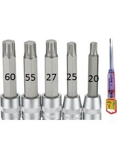 Kayasan 1/2 Socket Torx Bit 6 Corner 100 mm 20-25-27-55-60 mm + Control Pen 