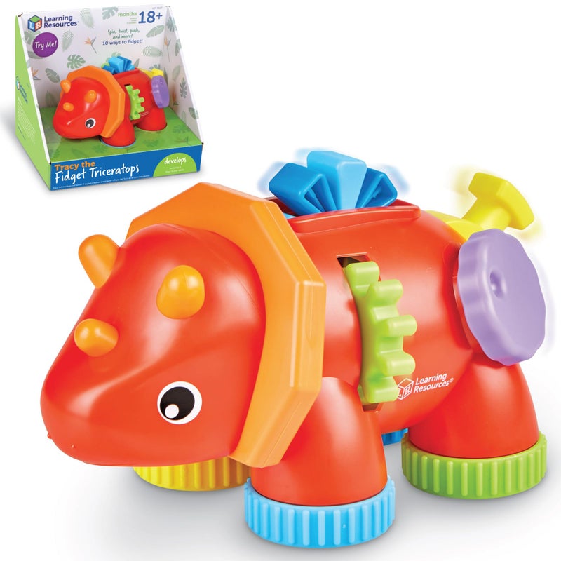 Learning Resources Tracy the Fidget Triceratops Toddler Montessori Toys Stacking Shape Gifts For Boys And Girls Sorting And Matching Skill Activities Educational Games Ages 18 Months - Image 2