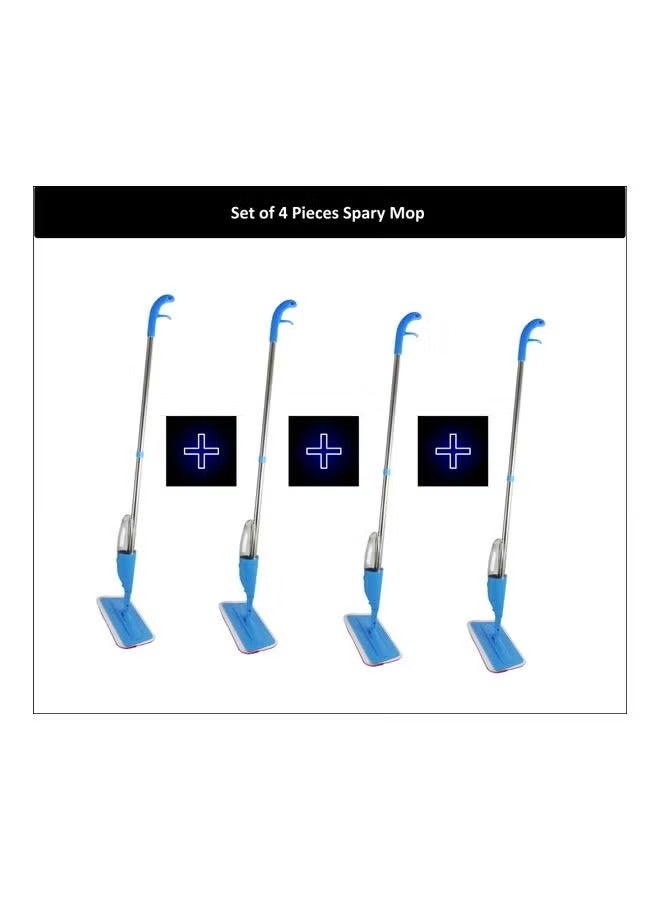 Biki Set Of 4 Microfiber Cleaning Mop With Water Spray Blue - Image 1
